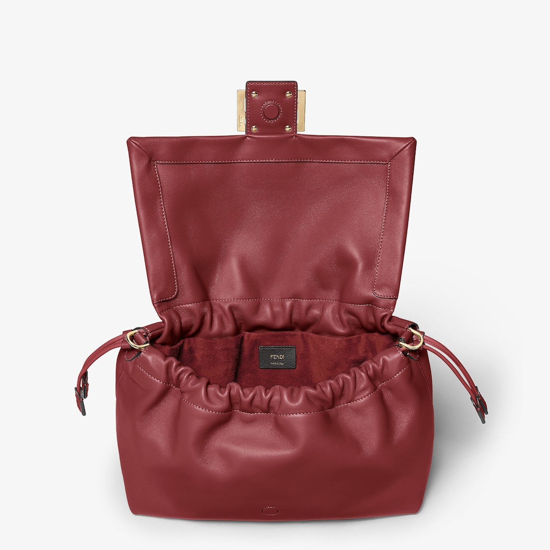 FENDI Mamma Baguette Large Burgundy nappa leather bag - Image 4
